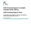 NHS Financial Support for Health Students (Fifth Edition): .